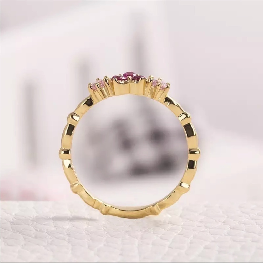 Simple Golden Inifinite Heart Love Engagement Ring - Picture 5 of 6